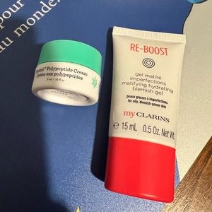 Clarins gel cream and Drunk Elephant cream